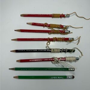 Vintage Utah Voters Election Pencils With Strings And Judges Pencils 8 pcs RARE